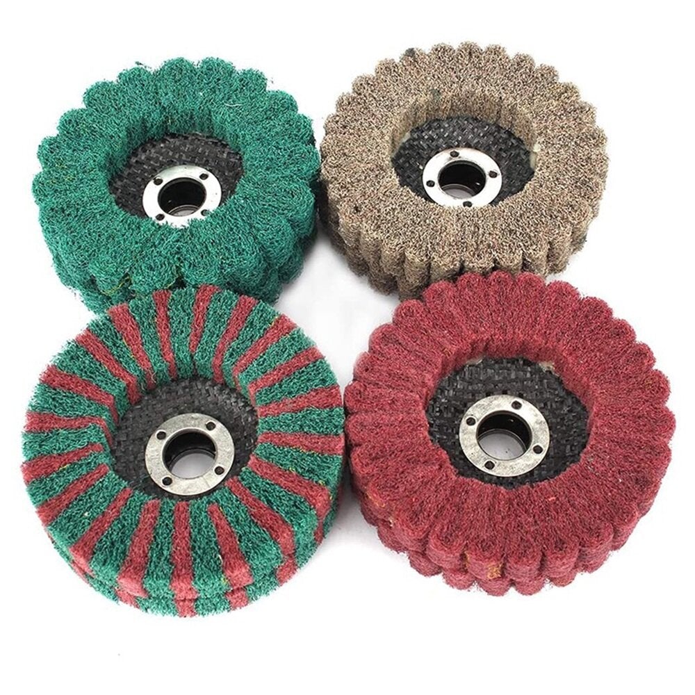 5Pcs 4 Inch Nylon Fiber Disc Grinding Wheel Set 120-600 Grit Assorted Sanding Grinding Buffing Wheels for Angle Grinder