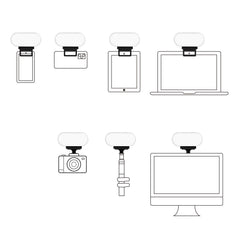 Video Light 2600K-6000k Fill Lamp with Three Stands for Camera Sport Cameras PC Laptop Phone Tripod Monopod for Live Broadcast Youtube Photography