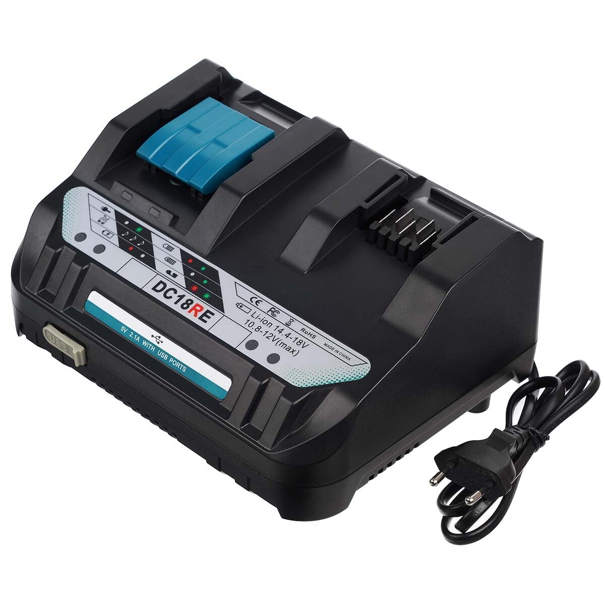 Li-ion Battery Charger 5V 1.5A AU/EU/US/UK Plug Charging Current For Makita 14.4V-18V BL1830 BL1430 Power Tool Battery