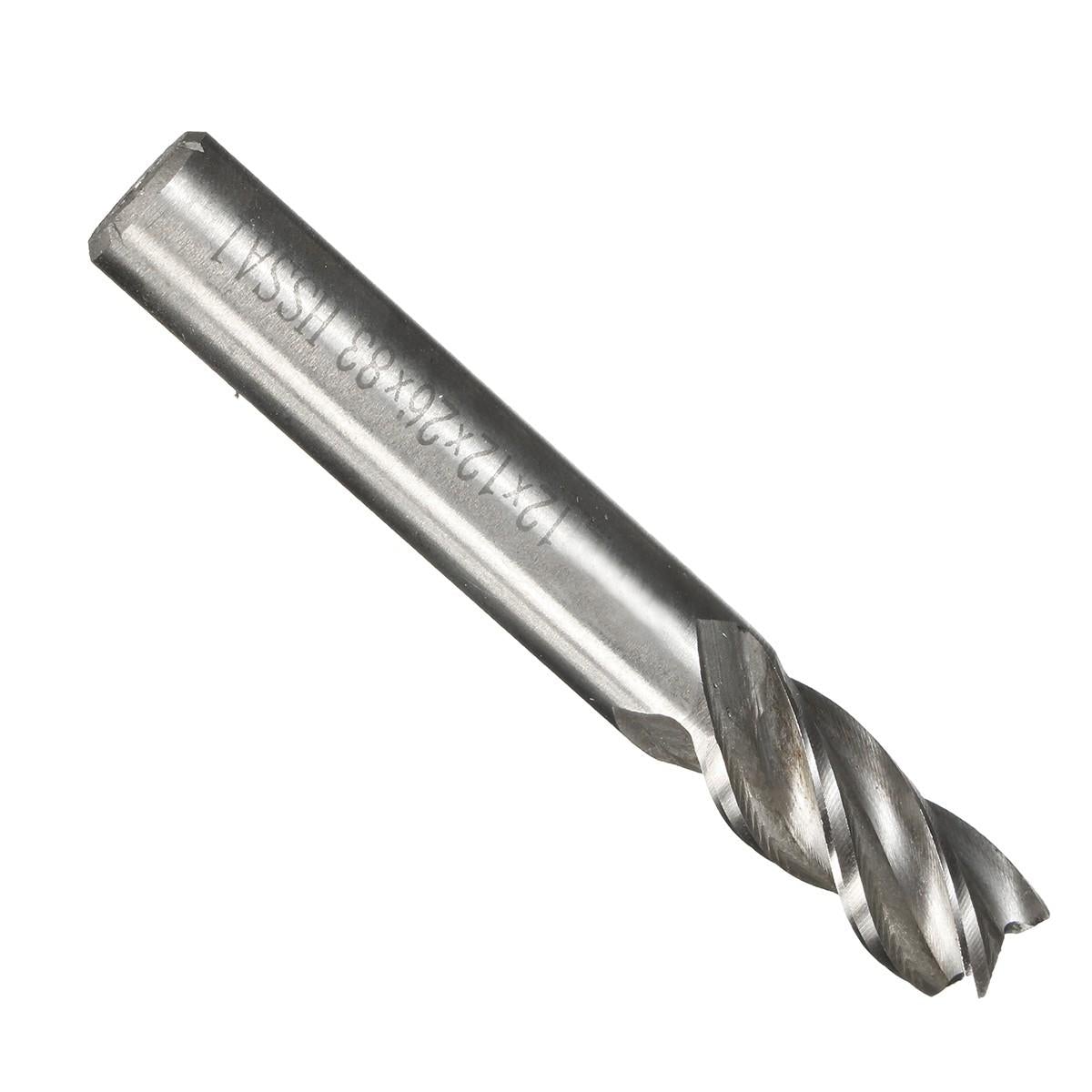 2Pcs 12mm HSS CNC Straight End Mill 4 Flute Milling End Mill Cutter Drill Bit Tool