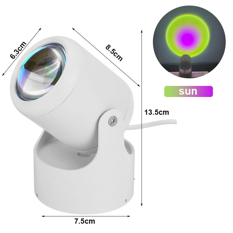 Sunset Projection LED Night Light Rainbow Floor Stand Modern Lamp Home Art Decor