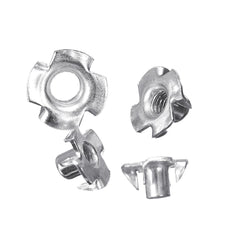 90Pcs Four Prong T Nut Inserts Carbon Steel Zinc Plated For Wood M3/M4/M5/M6/M8 Nut Assortment Kits