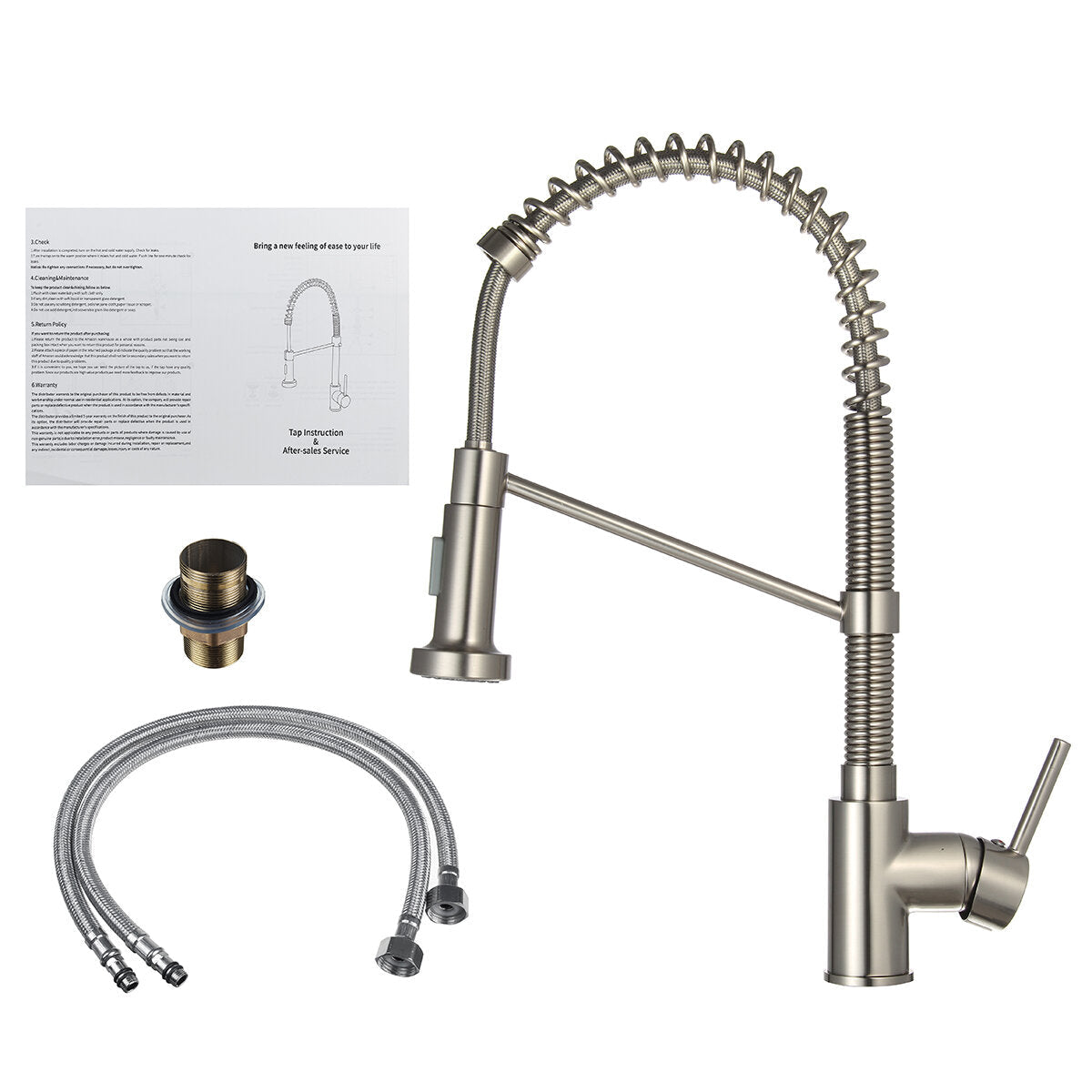 Kitchen Faucet Swivel Spout Single Handle Sink Pull Down Spray Mixer Tap