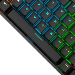 Mechanical Keyboard 61 Keys Compact Blue Switch Cherry Profile RGB Backlit USB Wired Waterproof Gaming Keyboard