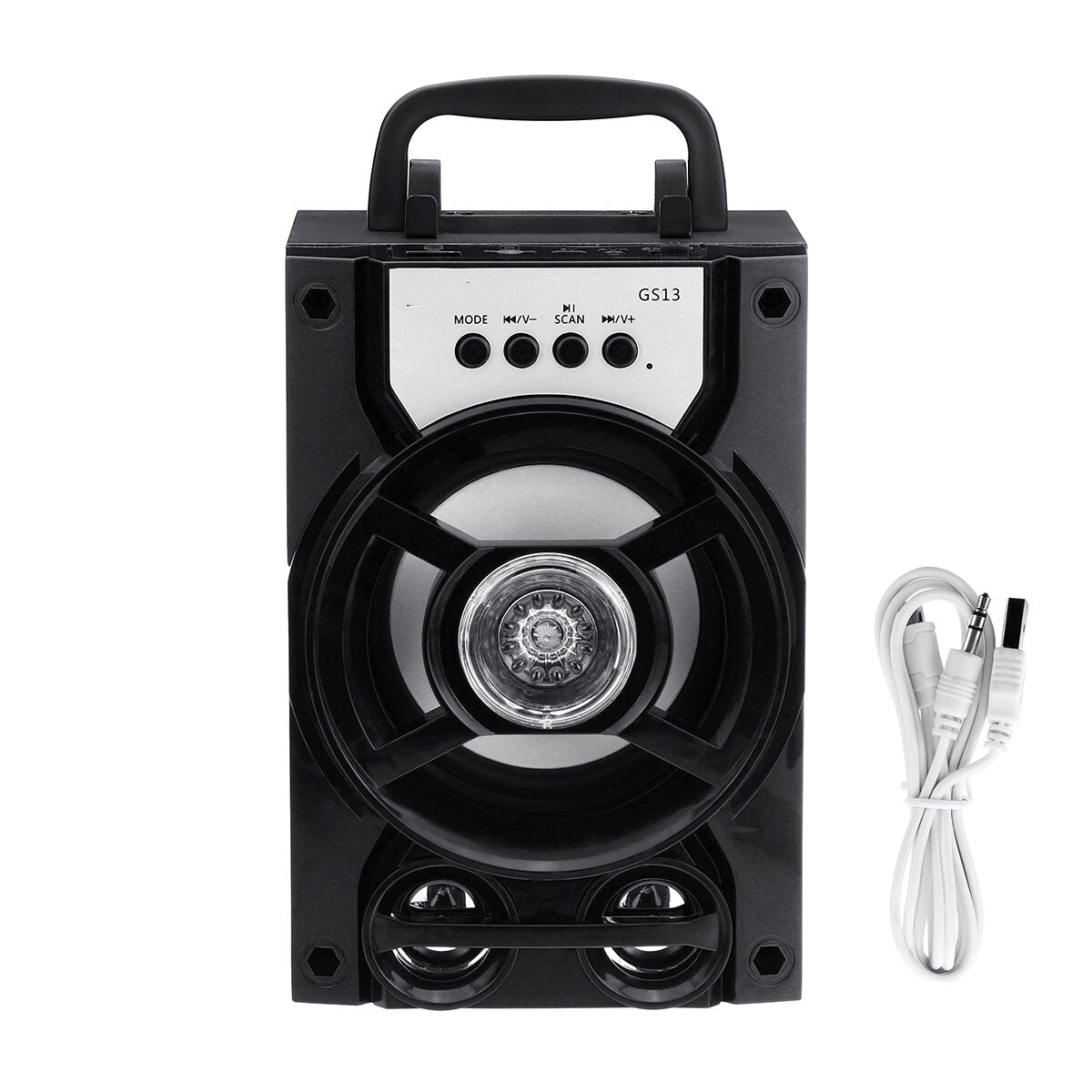 Portable Bluetooth Subwoofer Speaker TF Card U Disk Music Player FM Radio Microphone for Meeting Dance Party Lecture