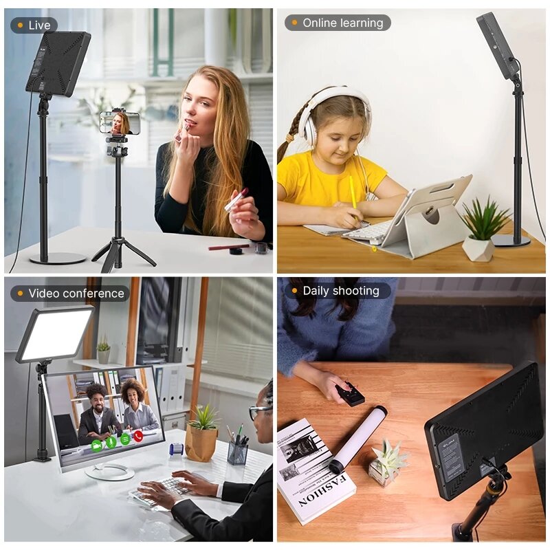 Flat Panel Light 2500K-9000K Bi-Color CRI 90+ Soft Lighting with Remote Control LED Video Lamp for Photography Live Broadcast
