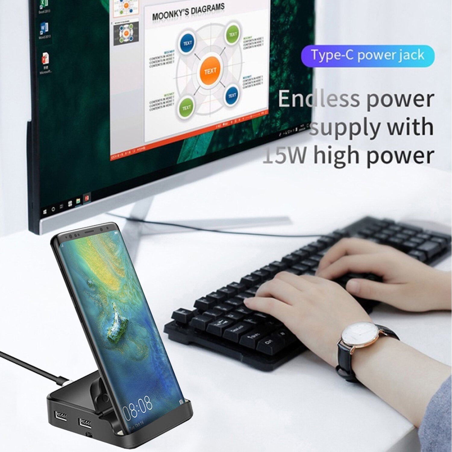 7 in 1 Type-C Foldable Holder Hub Adapter