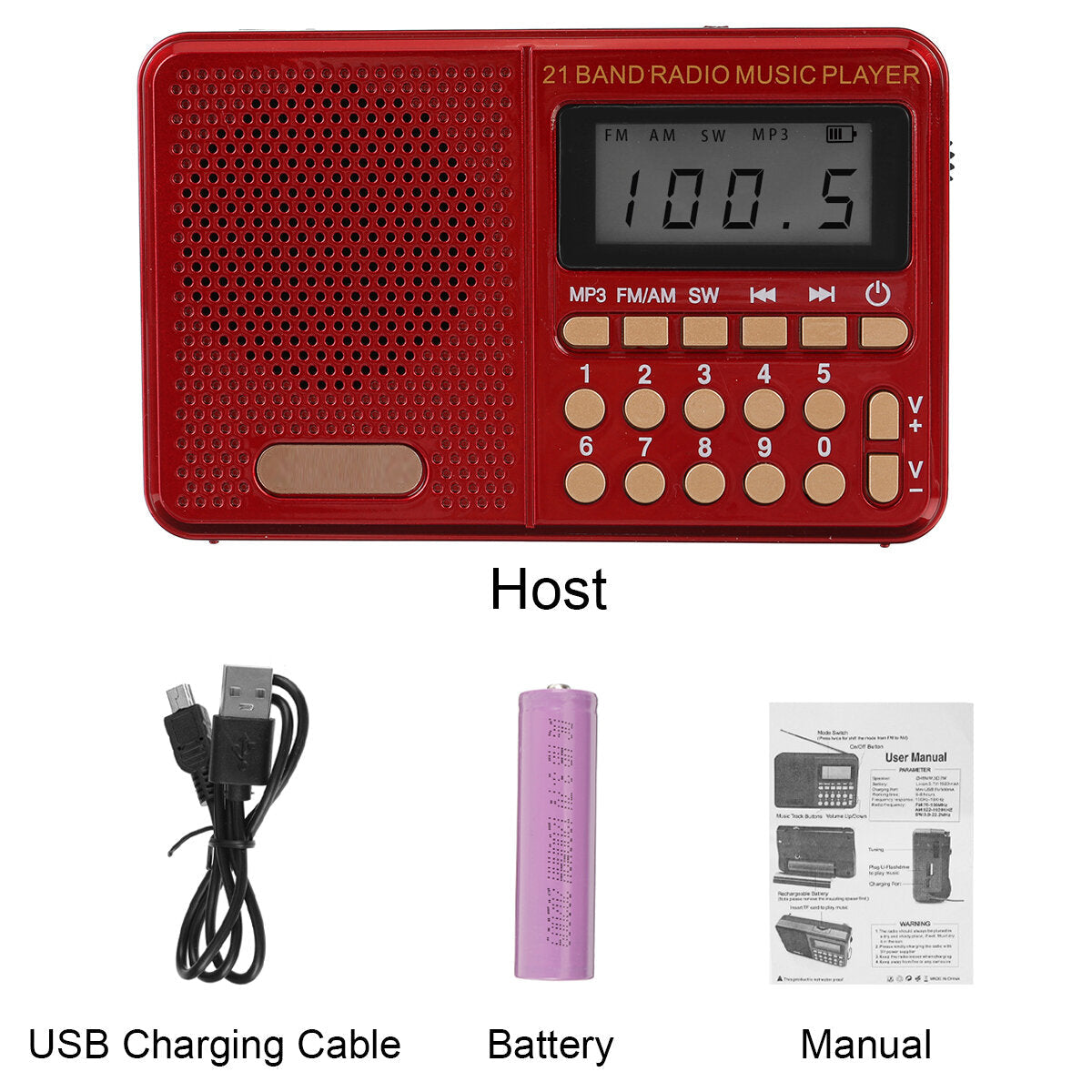 Portable Retro Radio LED Display Speaker MP3 Player FM TF Card U Disk AUX Mini