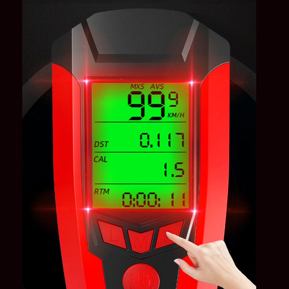 3-in-1 350LM COB Bike Light + USB Horn Lamp + Speed Meter LCD Screen 5-Modes Waterproof Bicycle Headlight With Horn