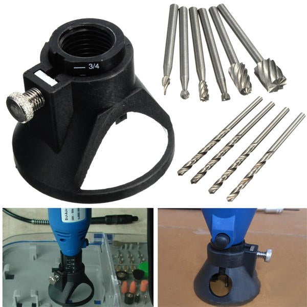 Drill Carving Locator 4pcs 3mm Twist Drills and 6pcs Wood Milling Burrs For Rotary Tools