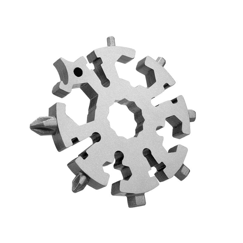 20 In 1 EDC Screwdriver Portable Snowflake Shape Keychain Wrench Pocket Screw Drivers DIY Multi-tool