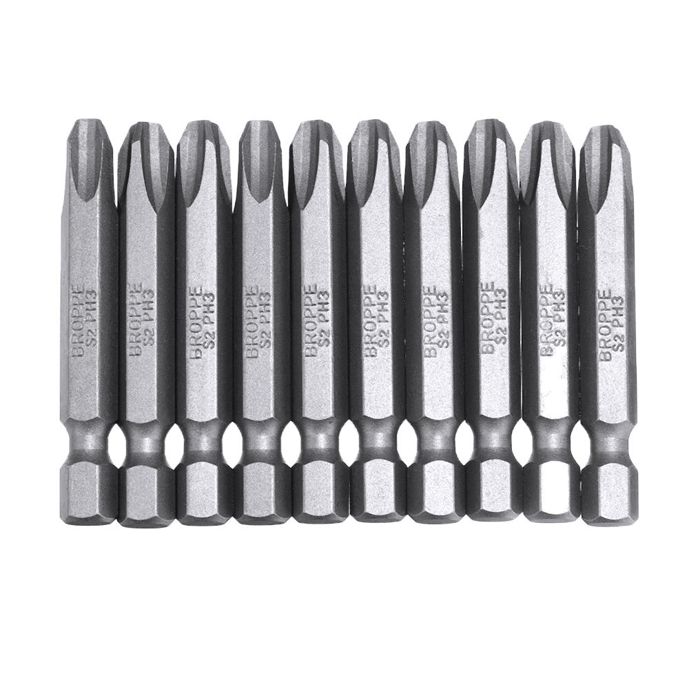 10Pcs Magnetic Phillips Screwdriver Bits PH0/PH1/PH2/PH4 1/4 Inch Hex Shank Screwdriver Set