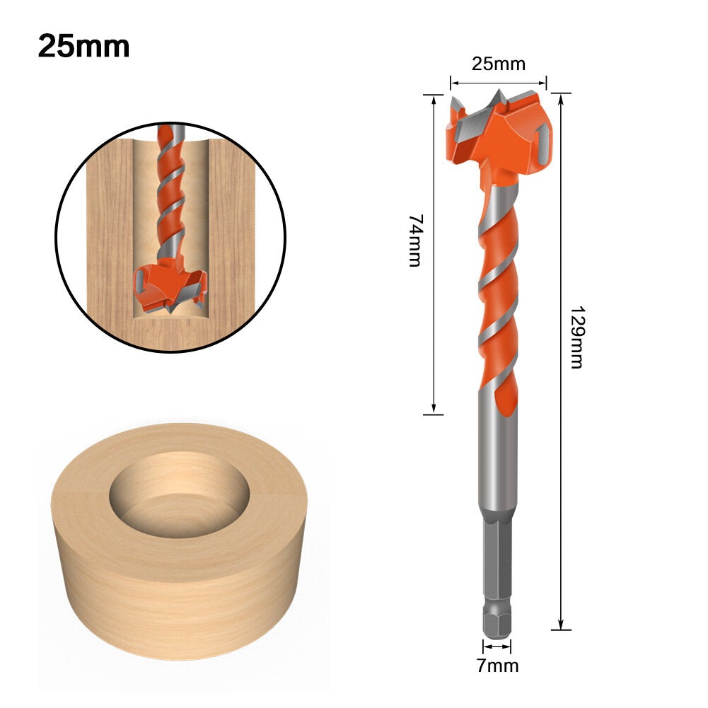 7mm Hex Shank Lengthen Core 16mm-25mm Hole Saw Cutter Hinge Boring Drill Bits