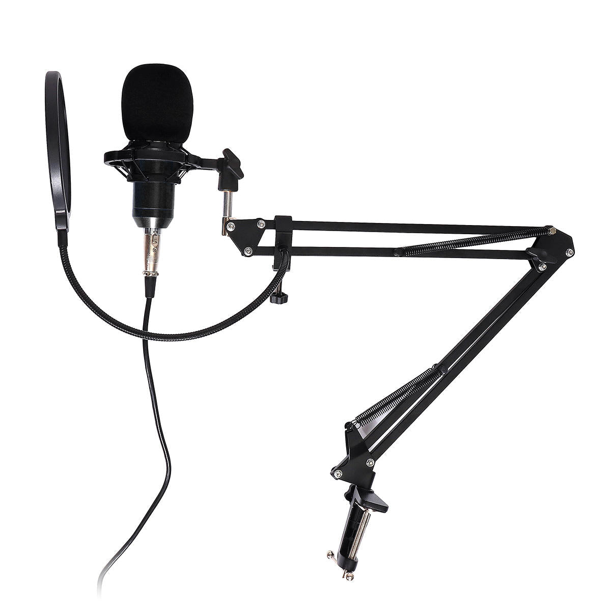 Condenser Microphone Live Broadcast Mic Computer Karaoke Large Diaphragm with Bracket for Youtube