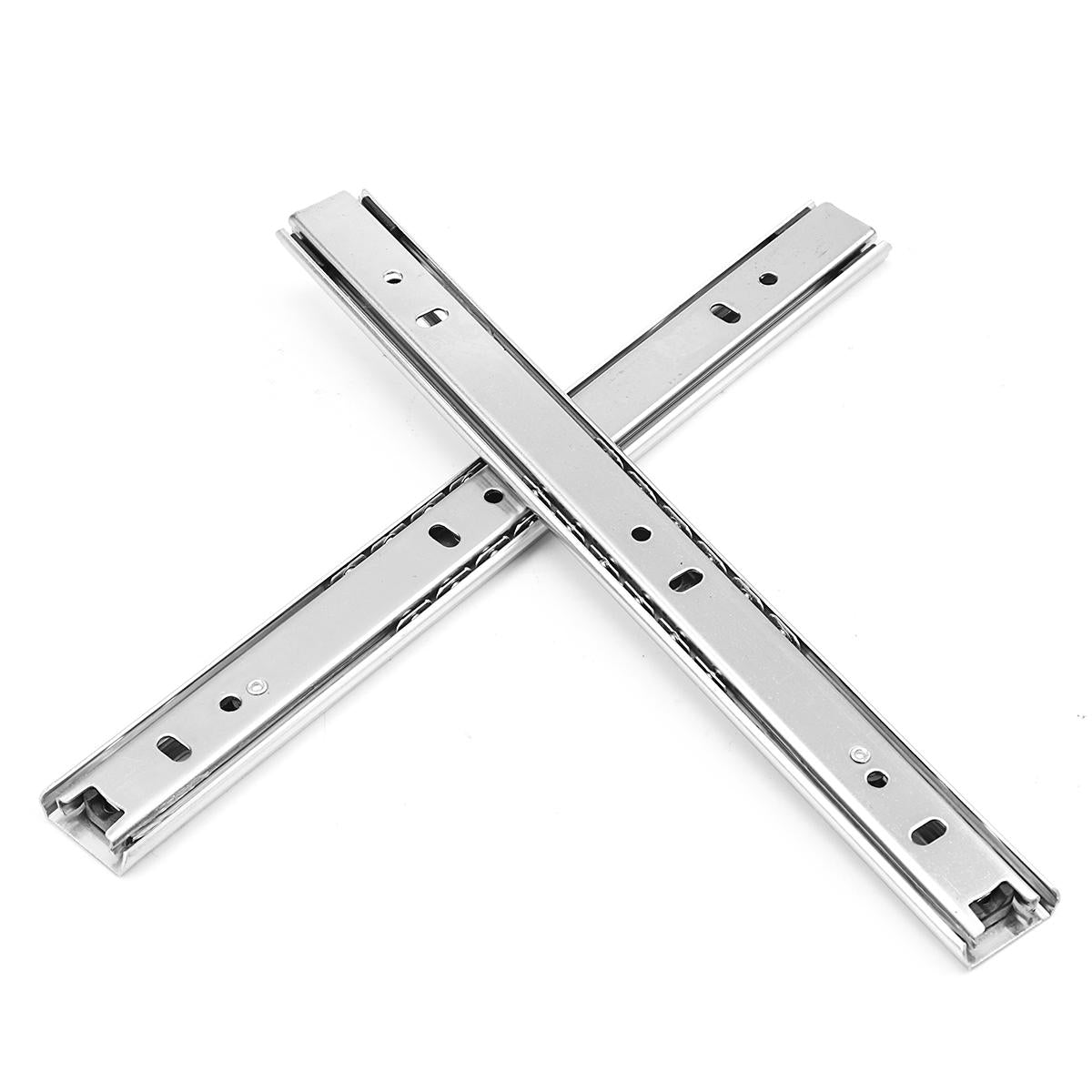 2Pcs 27mm Ball Bearing Drawer Runners Slides Side Full Extension Slide