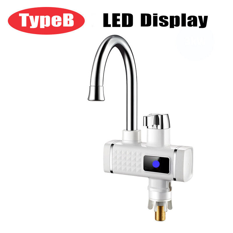 3000W 220V Electric Faucet Instant Tap Heater Rapid Heat Hot Water With Display