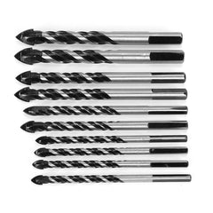 10Pcs Tungsten Carbide Drill Bit Set Twist for Porcelain Ceramic Tile Concrete Brick Glass Plastic Masonry and Woodworking