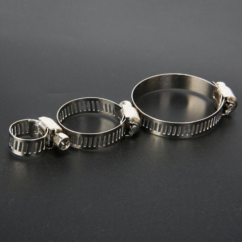 60Pcs Pipe Clamps Stainless Steel Hose Clips Fuel Hose Pipe Clamp Worm Drive Durable Anti-oxidation