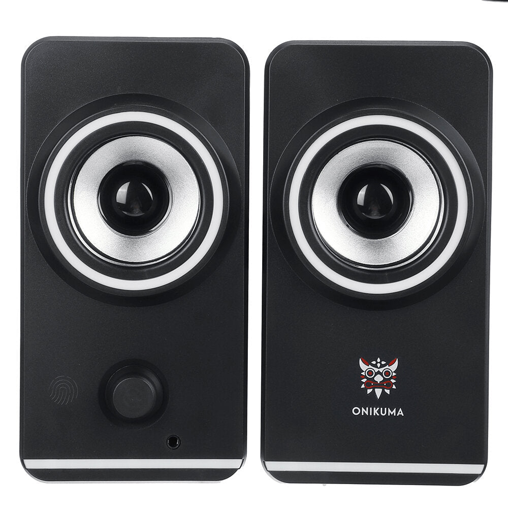 Computer Speaker 5W*2 Multimedia Speaker with Touch RGB Light Control Volume Button Control 3.5mm+USB Plug