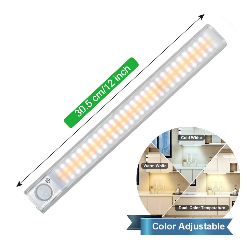 LED Night Light Motion Sensor Lamp Wireless USB Rechargeable for Children Bedroom Cabinet Kitchen Wall