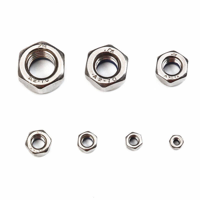180Pcs Stainless Steel Metric Hex Nuts Self-locking Nylon Insert Lock Nuts Assortment Kit M3-M12
