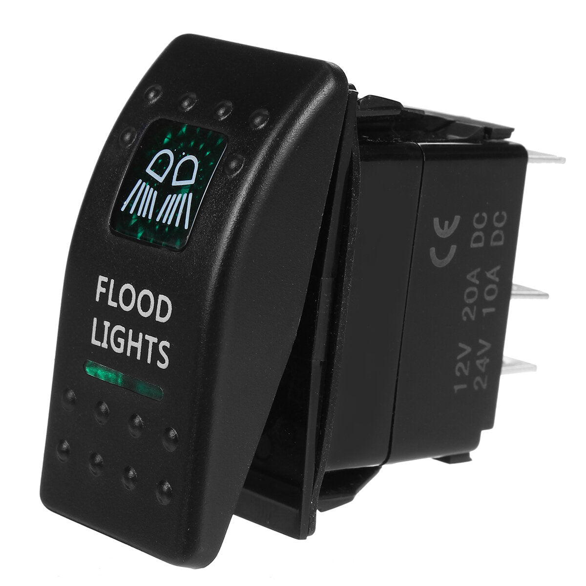 Waterproof Rocker Switch ON-OFF Dual Blue LED Light 12V 24V Boat Car Marine Dash