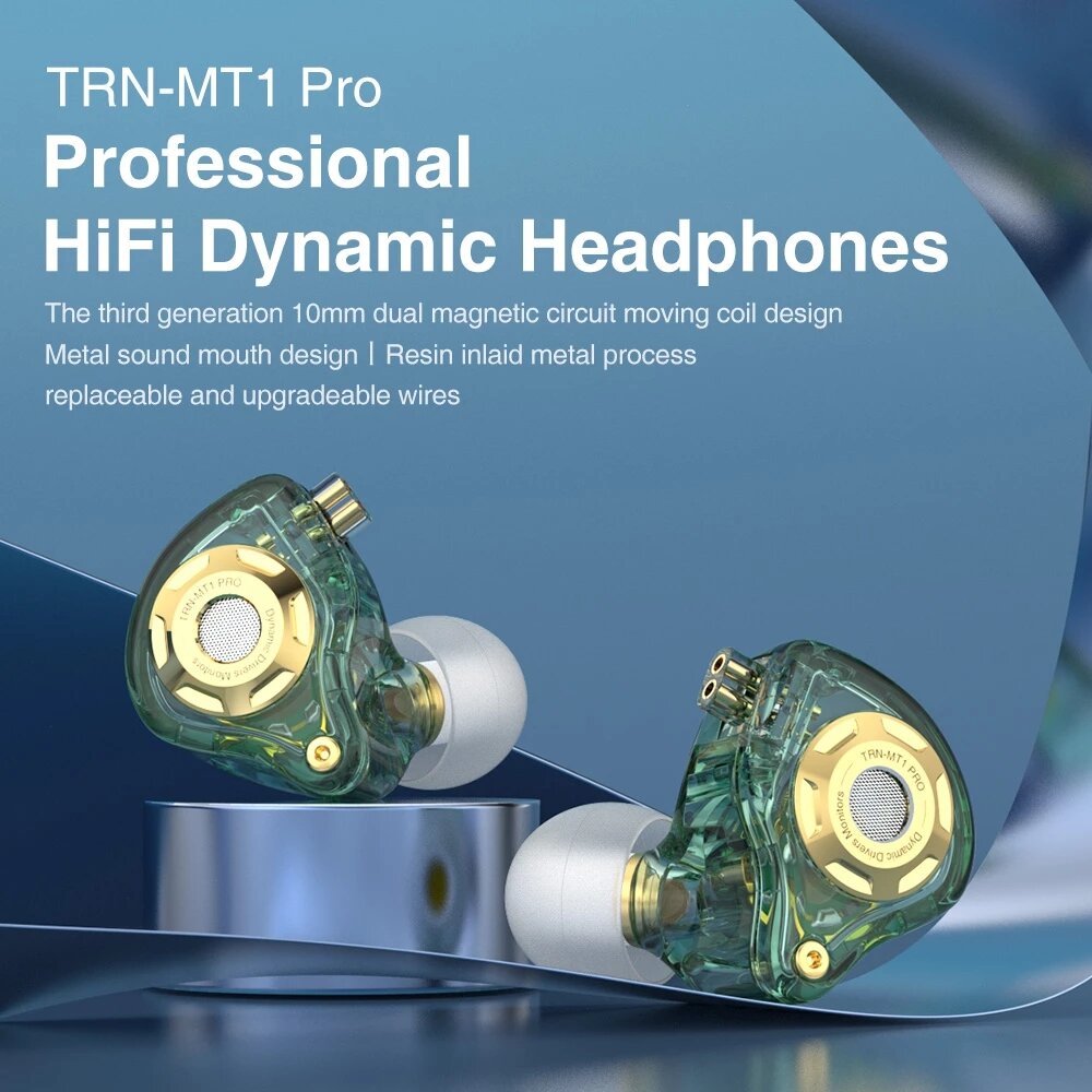 Pro Dynamic In-Ear Earphones Monitor Hi-Fi Bass Metal 3.5mm Wired Earphone Sport Music Headphones with Detachable Cable
