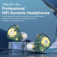 Pro Dynamic In-Ear Earphones Monitor Hi-Fi Bass Metal 3.5mm Wired Earphone Sport Music Headphones with Detachable Cable