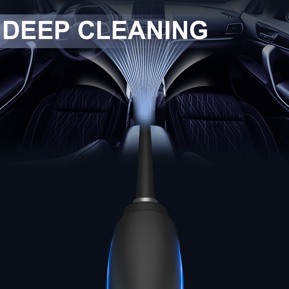 Portable Cordless Vacuum Cleaner 60W 45000Pa Suction USB Rechargeable 15000mAh Battery with LED Ligh for Car Home