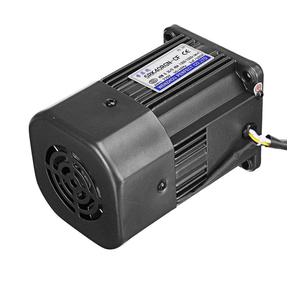220V 40W 2.7-450RPM Variable Speed Motor AC Gear Reducer Motor Geared Motor 1:3-1:500 Reversible Gear