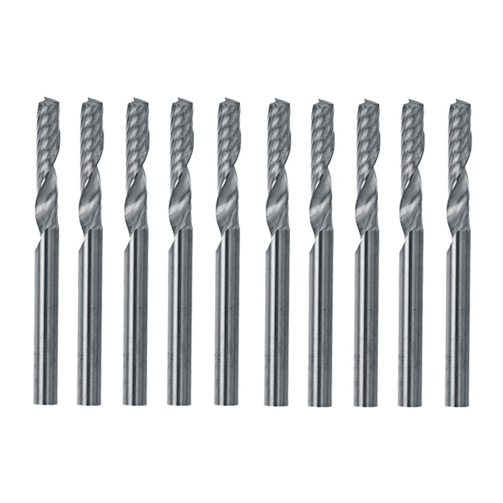 10pcs 3.175mm Single Flute End Mill Cutter Carbide CNC Router Bit Milling