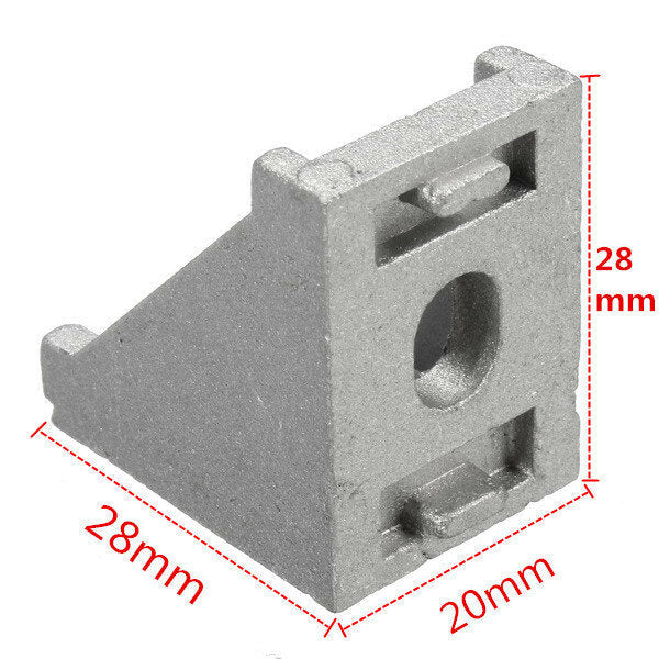 10Pcs 2028 Aluminium Angle Corner Joint 20 Series Aluminum Extrusion 20x20mm Right Angle Bracket Furniture Fittings