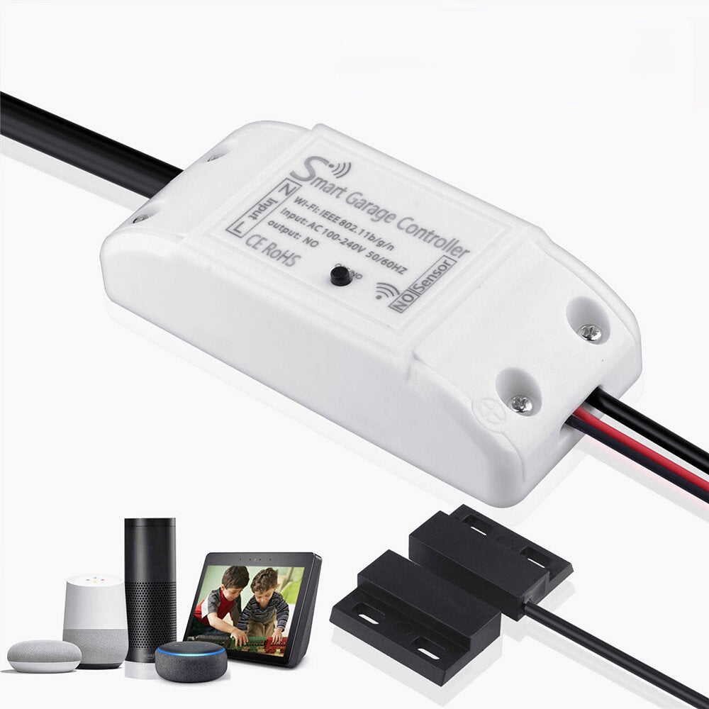 Smart Garage Door Controller Wireless WiFi Remote Control Garage Door Magnetic Switch Work with Alexa Google Home Assistant