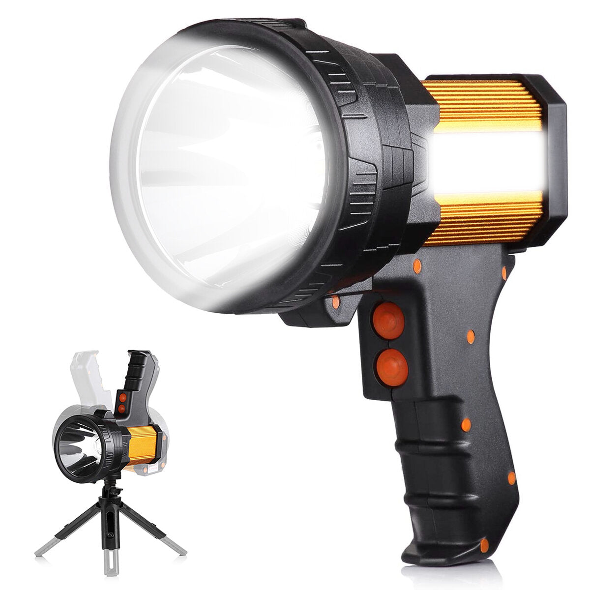 Super Bright Tactical Flashlight USB Rechargeable Flashlight Super Bright Handheld Irradiation Light With Tripod For Camping Hunting