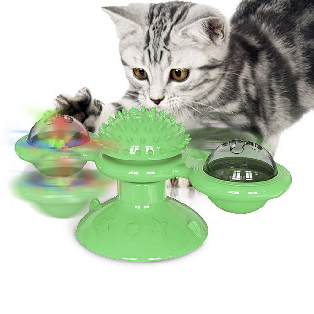 Windmill Cat Toy Turntable Teasing Pet Toy Scratching Tickle Cats Hair Brush Funny Cat Exercise Toys