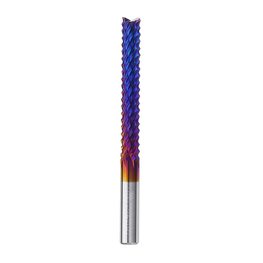 6mm Shank 42mm Tungsten Carbide Milling Cutter Blue Nano Coated End Mill
