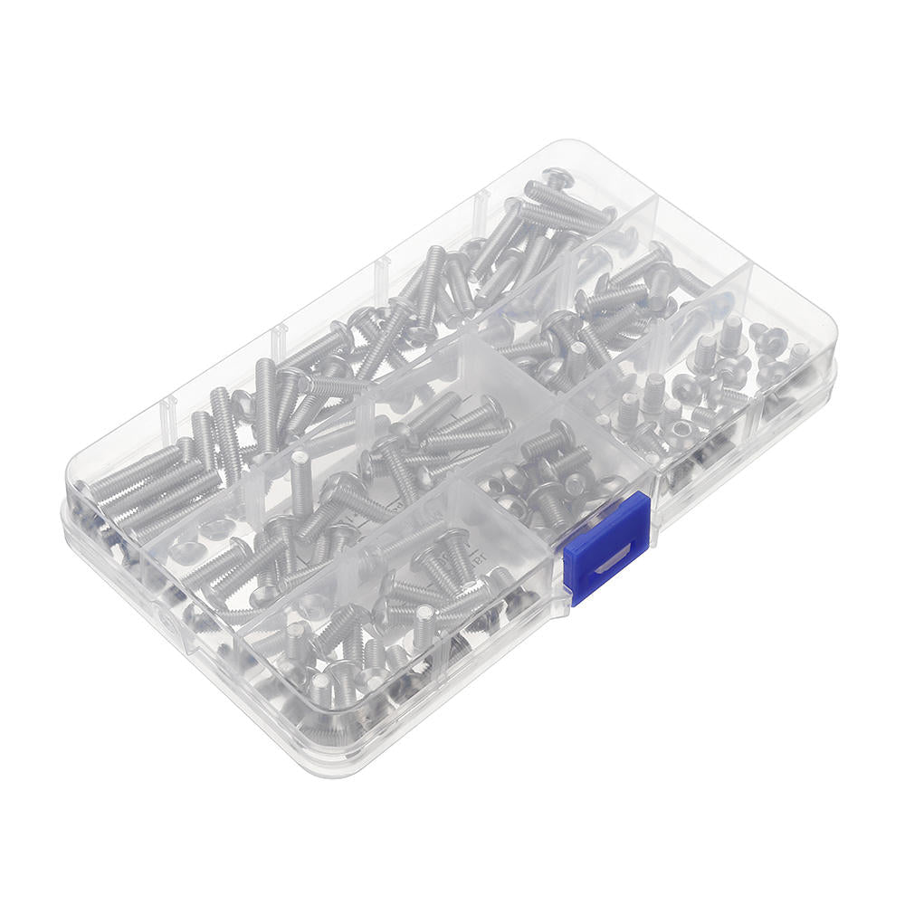 140Pcs M5 Stainless Steel 8-30mm Hex Socket Button Head Screw Bolt Assortment Kit