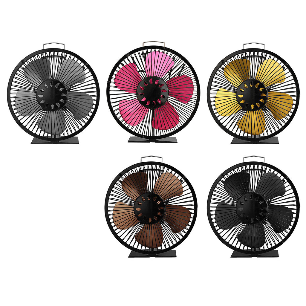 5 Leaves 5 Colors Large Air Volume Heater Stove Fireplace Fan Hot Wind with Cover