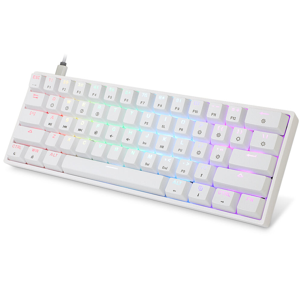 Mechanical Keyboard 61 Keys Hot Swappable Gateron Optical Switch RGB Type-C Wired Programmable 60% Layout Gaming Keyboard