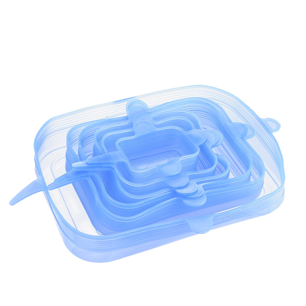 12PCS Food Storage Save Cover Reusable Silicone Stretch Lids Bowl Wraps Kitchen