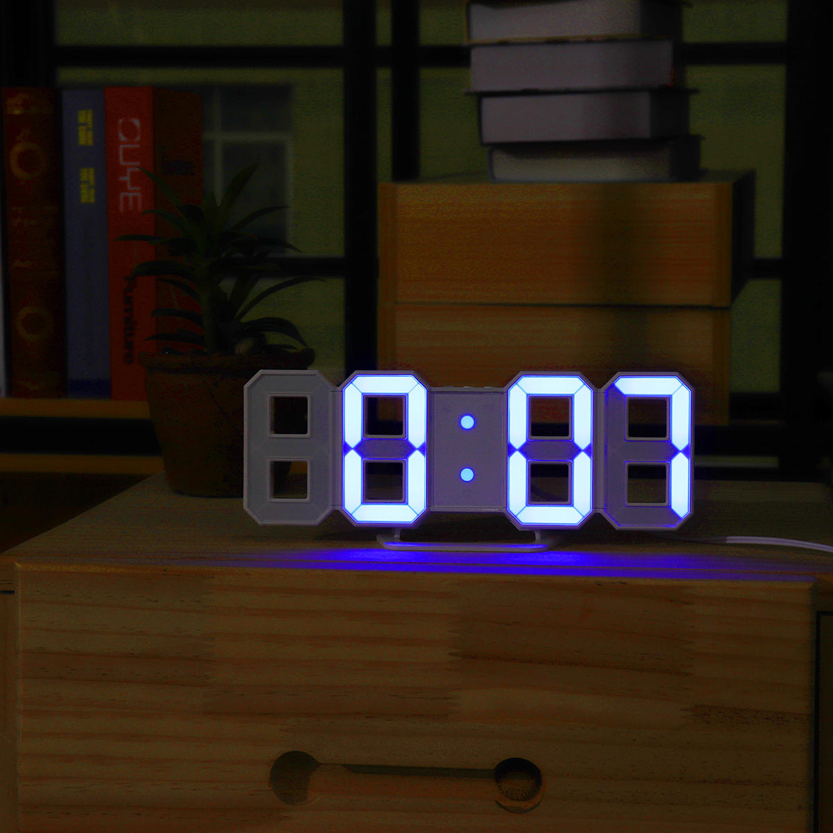 Upgrade Version 3D LED Clock Color Changeable Blue White Red LED Wall Clock Modern Table Living Room Digital Alarm Clock