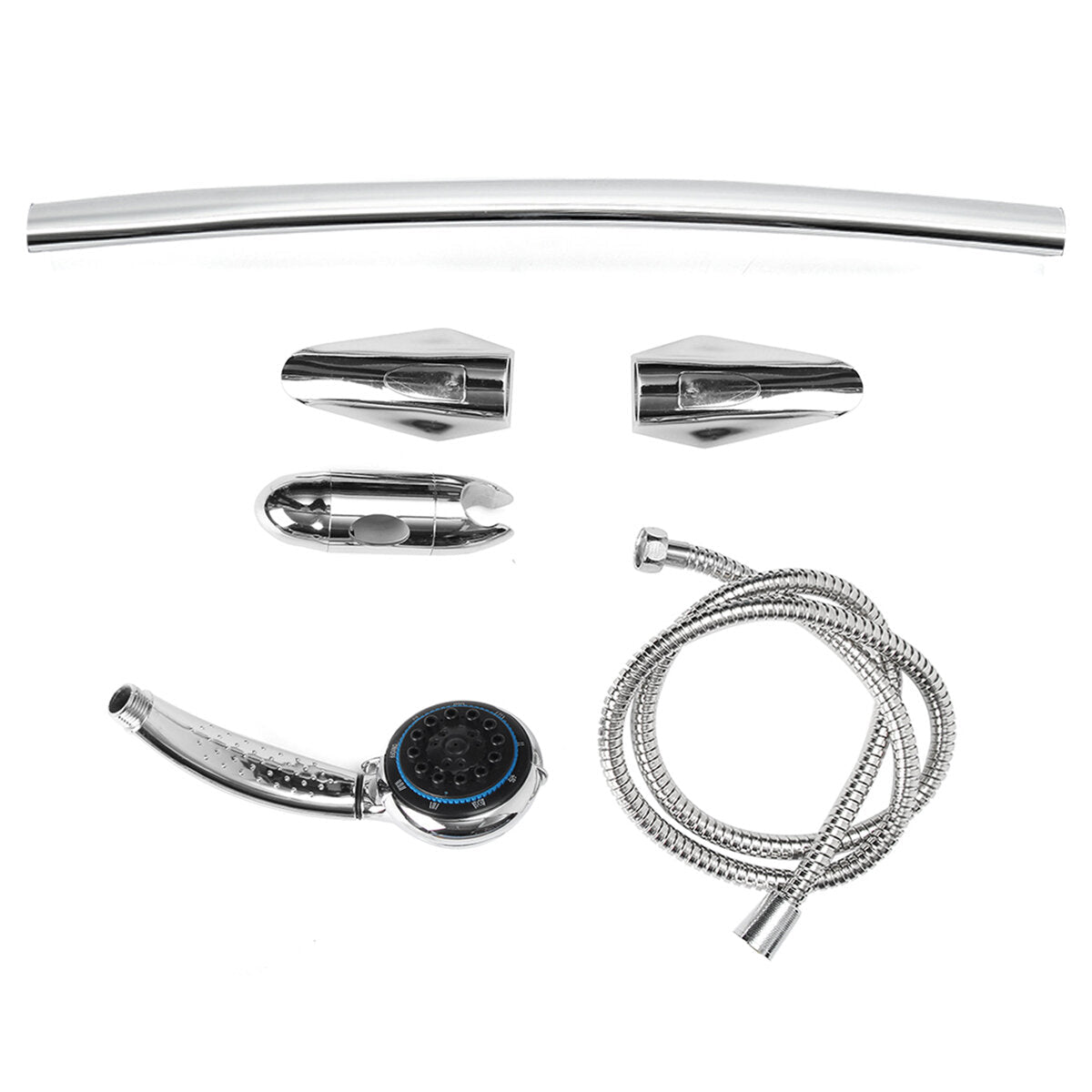 Bathroom Shower Head Riser Rail Bracket Handheld Holder Bar Chrome