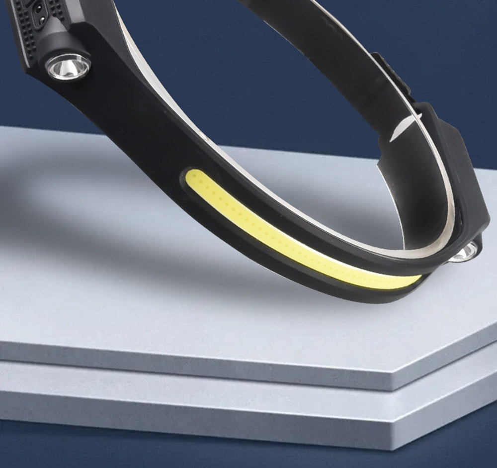 2XPE+COB Induction Headlight 1200mAh 270 Wide Range 350LM 5 Lighting Modes Type-C Rechargeable Head Torch