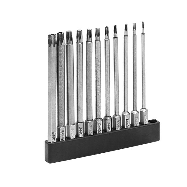 11pcs T6-T40 100mm Magnetic Torx Screwdriver Bits 1/4 Inch Hex Shank