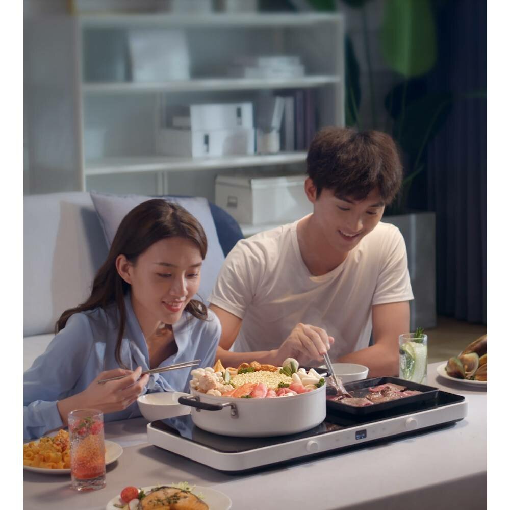 Double Induction Cooker IH Electromagnetic Temperature Control Continuous Heating 2200W