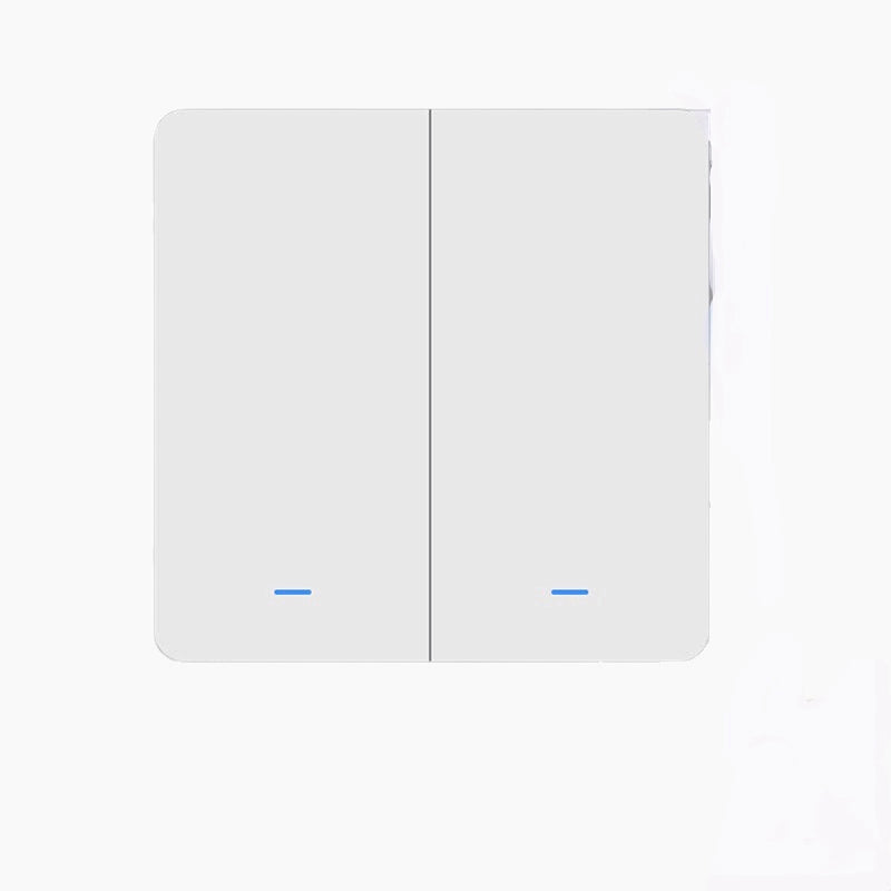 WiFi 2Gang Push Button Wall Light Switch EU AC 100V-240V Smart Switch Compatible with Control Alexa Google Home