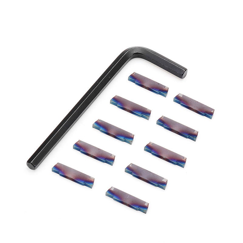 Parting Off Turning Tool Holder with 10pcs Blue Nano MGMN200 Carbide Inserts