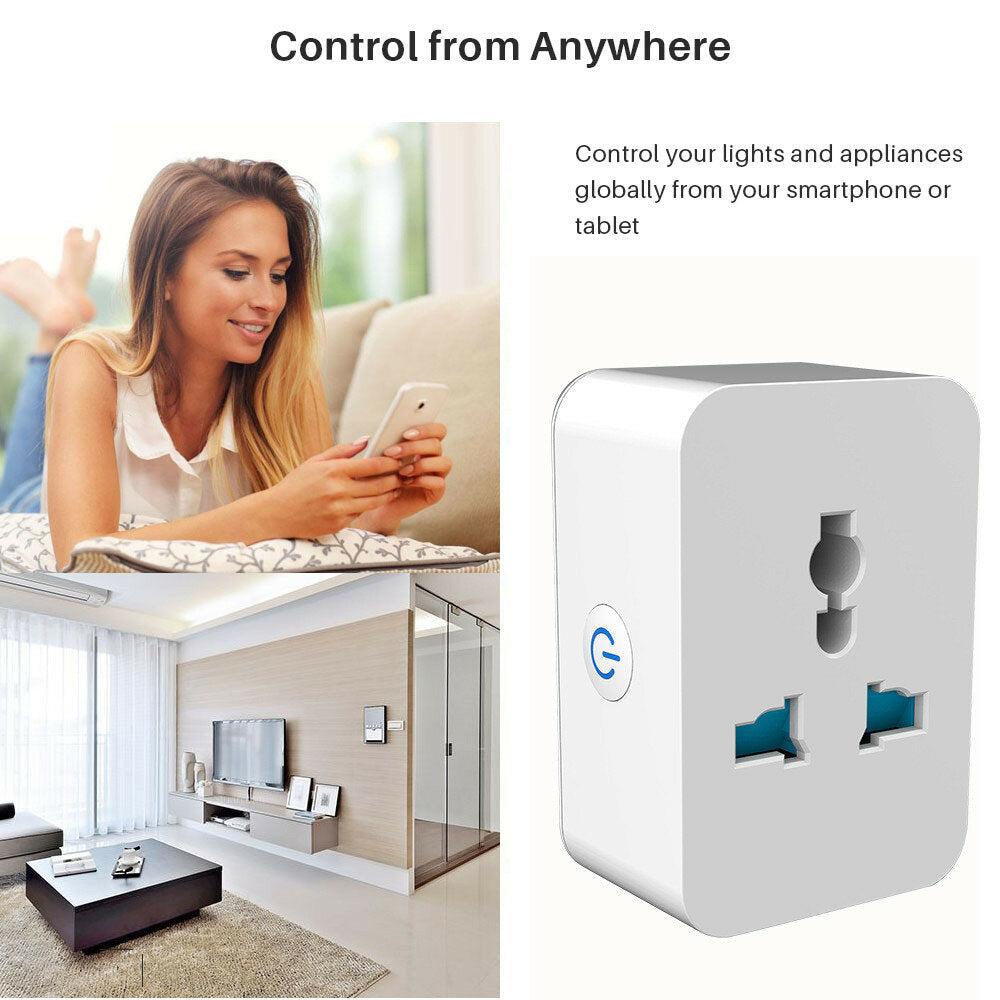 Wifi Bluetooth Socket 10A 15A Switch Plug APP Control Timing Function Power Saving Remind Smart Sensor