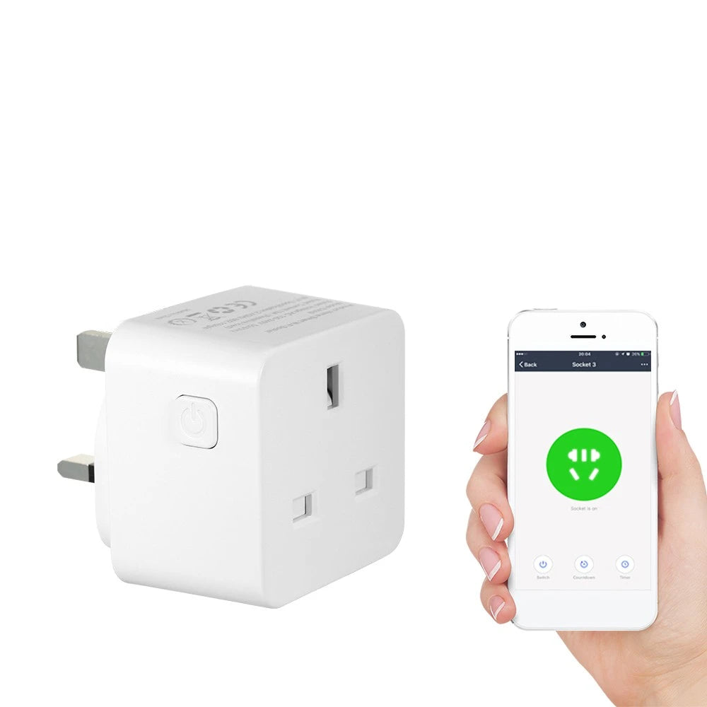 AC 100-240V 13A Smart Wi-Fi Plug Voice Control Compatible with Alexa/ Google Home