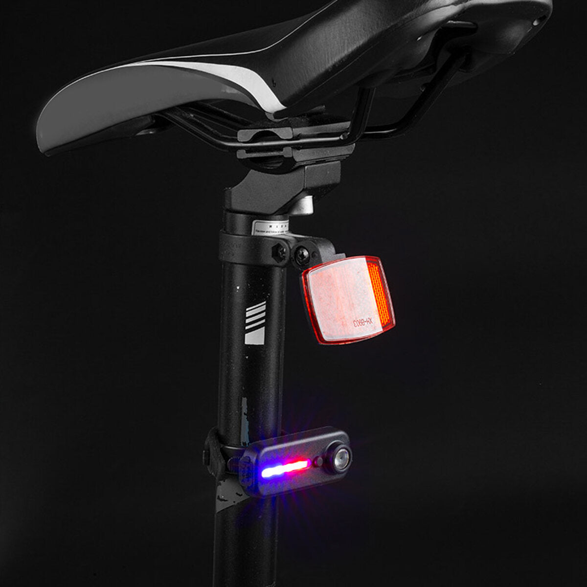 Multifunction Red&Blue Warning Light USB Charging Bicycle Tail Light LED Waterproof Police Shoulder Clip Light Helmet Lamp